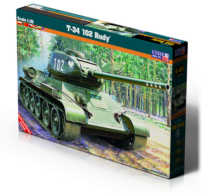 Сборная модель 1/35 средний танк времен Второй мировой войны T-34 '102 Rudy' Mistercraft G-95