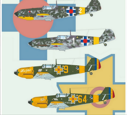 Збірна модель 1/72 літак Messerschmitt Bf 109E 'Slovak and Rumanian Aces' Special Hobby 72472
