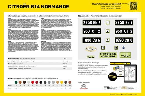 Prefab model 1/24 car Citroen B14 Normande Starter kit Heller 56729