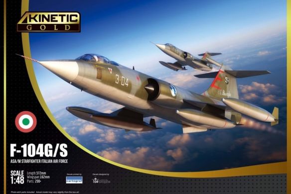 Збірна модель 1/48 літак F-104G/S ASA/M Starfighter Italian Air Force Kinetic 48093