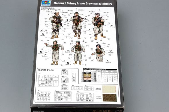 Збірна модель 1/35 фігури сучасна армія США Armour Crewman & Infantry Modern U.S.Army Trumpeter 00424
