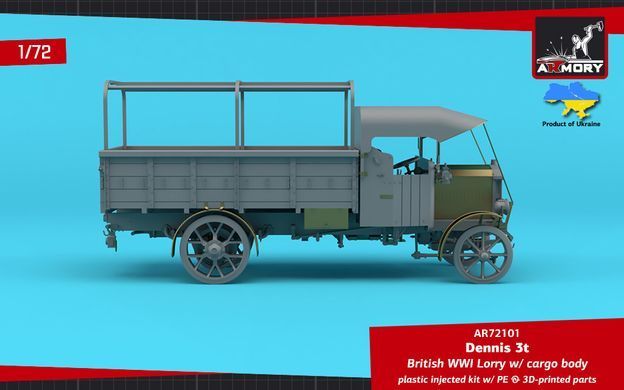 Assembly model 1:72 Dennis 3t truck - British WWI Lorry With Cargo Body Armory AR72101
