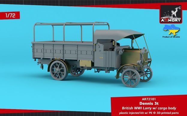 Assembly model 1:72 Dennis 3t truck - British WWI Lorry With Cargo Body Armory AR72101