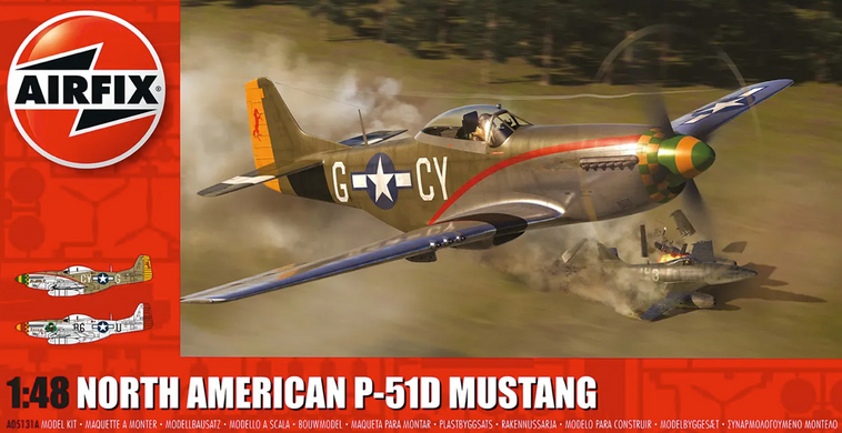 Збірна модель 1/48 американський винищувач North American P-51D Mustang Airfix A05131A