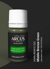 Acrylic paint BS381C 223 Middle Bronze Green ARCUS A349