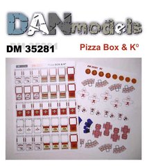 Матеріали для діорам 1/35 упаковка для піци, поп-корну та китайської їжі (папір) DAN Models 35281