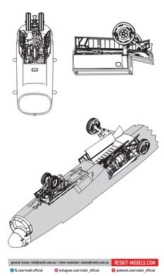 Масштабна модель 1/48 повітрозабірники, колісні відсіки, шасі, колеса A-7E "Corsair II" для комплекту Hasegawa Reskit RSU48-0316, В наявності