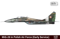 Сборная модель 1/72 самолет МиГ-29 в ВВС Польши ранний включает в себя дополнительные 3D-печатные части IBG 72903