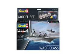 Assembled model 1/700 attack aircraft carrier USS WASP CLASS Model Set Revell 65178
