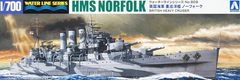 Збірна модель 1/700 корабель HMS Norfolk British Heavy Cruiser Aoshima 05729