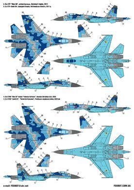 Декаль 1:72 для Ukrainian Su-27 and Su-27UB with Flora Camouflage Foxbot 72-076