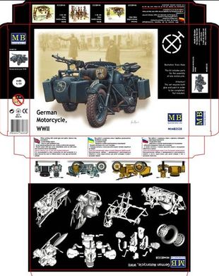 Assembled model 1/35 German motorcycle (World War II) MASTER BOX 3528
