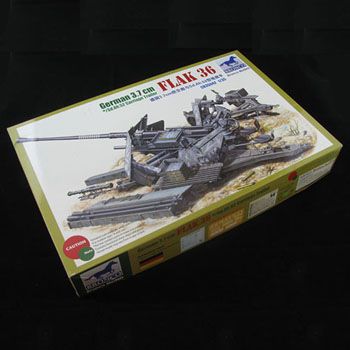 Збірна модель 1/35 гармата German Anti-aircraft 37mm gun Flak36 with Sd.Anh.52 Carriage trailer (2in
