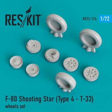 Scale model Wheel set of the fourth type F-80 Shooting Star (T-33) (1/72) Reskit RS72-0174, In stock