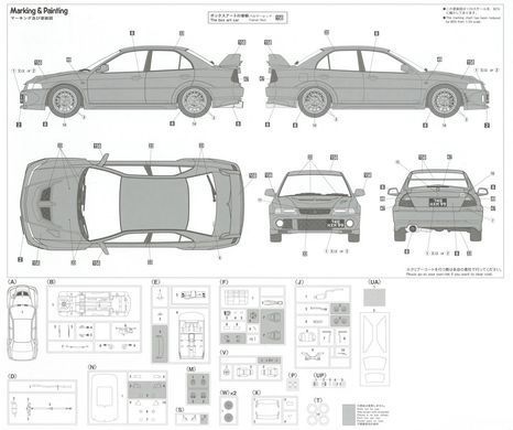 Збірна модель 1:24 автомобіль Mitsubishi Lancer GSR Evolution VI - Low Down Version Hasegawa 20803