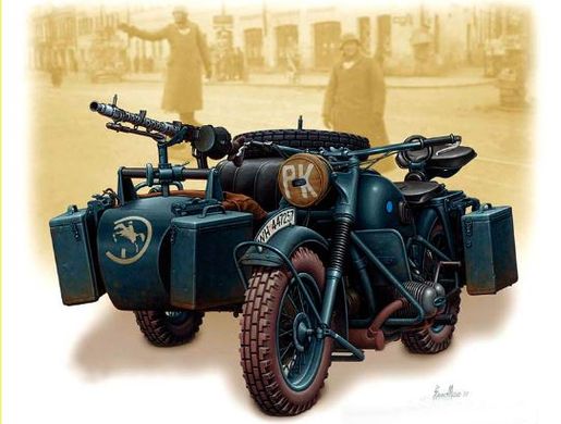 Сборная модель 1/35 германский мотоцикл (вторая мировая война) MASTER BOX 3528