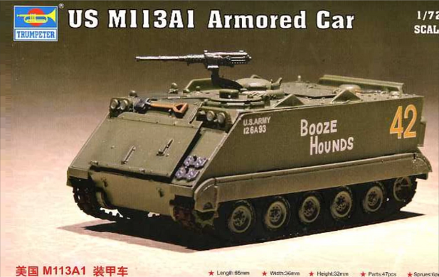 Assembled model 1/72 command and staff vehicle US M113A1 Armored Car Trumpeter 07238