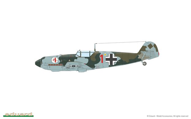 Assembled model 1/72 aircraft Bf 109E-3 ProfiPACK edition Eduard 7032