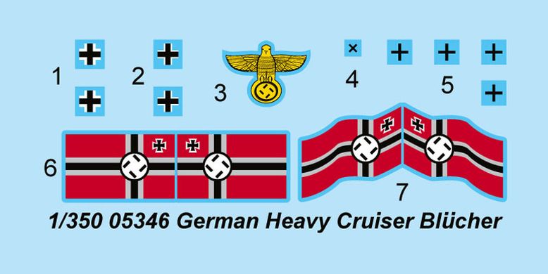 Сборная модель 1/350 корабля German Heavy Cruiser Blücher Trumpeter 05346