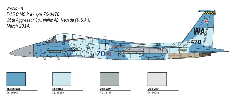 Сборная модель 1/72 реактивный самолет McDonnell Douglas F-15C Eagle Italeri 1415