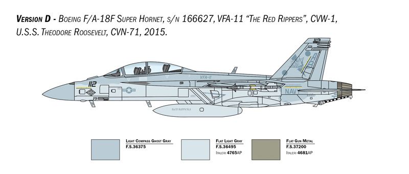 Сборная модель 1/48 самолета F/A-18F Super Hornet U.S. Navy Special Colors Italeri 2823