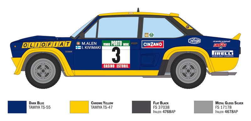 Збірна модель 1/24 ралійний автомобіль FIAT 131 Abarth Rally OLIO FIAT Italeri 3667