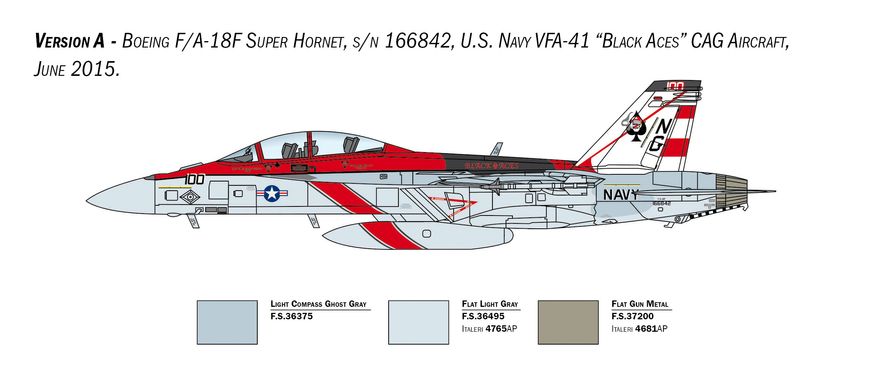 Збірна модель 1/48 літака F/A-18F Super Hornet U.S. Navy Special Colors Italeri 2823