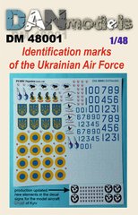 Декаль 1/48 опознавательные знаки ВВС Украины 2022-2023 + вариант "Призрак Киева" DAN Models 48001, В наличии
