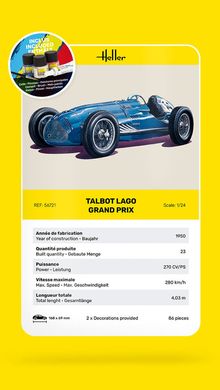 Збірна модель 1/24 ретро автомобіль Talbot Lago Grand Prix Стартовий набір Heller 56721