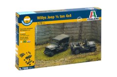 Моделі швидкої збірки 1/72 Willys Jeep 1/4 ton 4x4 Italeri 7506