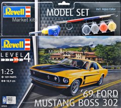 Стартовый набор для моделизма автомобиля Model Set 1969 Ford Mustang Boss 67025 1:25