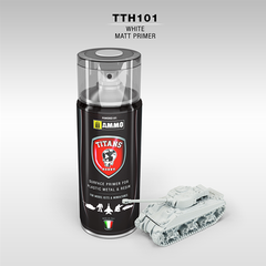 Фарба спрей для пластику, металу та смоли грунт білий матовий 400 мл TITANS HOBBY TTH101