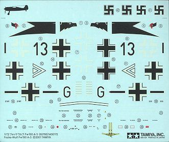 Збірна модель 1:72 літак Focke-Wulf Fw190 A-3 Tamiya 60766