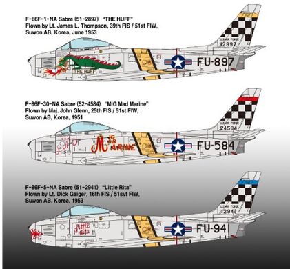 Збірна модель 1/72 літак F-86F "Korean War" Academy 12546