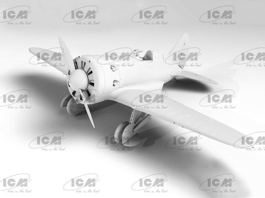 Prefab model 1/32 aircraft I-16 type 10 with Chinese pilots ICM 32008