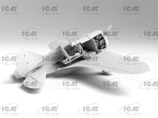 Сборная модель 1/32 самолет I-16 тип 10 с китайскими пилотами ICM 32008