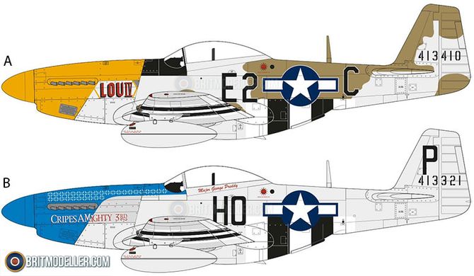 Сборная модель 1/48 боевой самолет North American P51-D Mustang Filletless Tails Airfix A05138