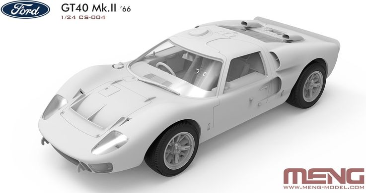 Збірна модель 1/24 автомобіль Ford GT40 Mk.II '66 1966 Le Mans 24h Meng Model CS-004