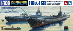 Збірна модель 1/700 підводний човен ВМС Японії І-16 і І-58 Серія Waterline Tamiya 31453