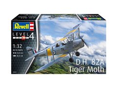 Assembled model 1/32 biplane training aircraft D.H. 82A Tiger Moth Revell 03827