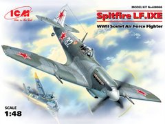 Assembled model 1/48 aircraft Spitfire LF.IXE, fighter aircraft of the USSR Air Force of World War 2 ICM 48066