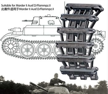 Scale model 1/35 set of tracks for Pz.Kpfw. II Ausf. D (early prod.) Bronco AB3520, In stock