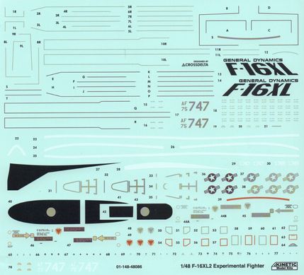 Збірна модель 1/48 літак F-16XL-2 Experimental Fighter Kinetic 48086