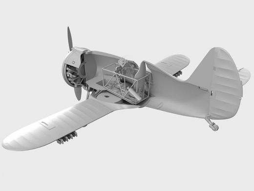 Prefab model 1/32 plane I-153 "Seagull", Soviet fighter of World War 2 ICM 32010