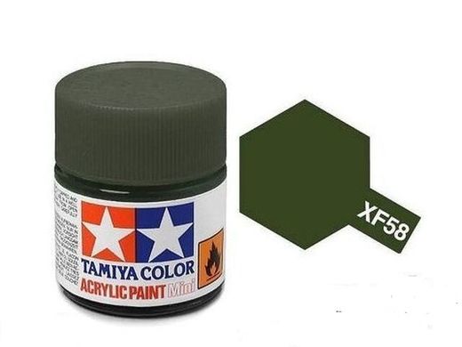 Акриловая краска XF58 оливковая (Olive green) 10мл Tamiya 81758