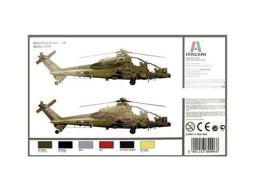 Assembled model 1/72 helicopter Mangusta A-129 Mangusta Italeri 0006