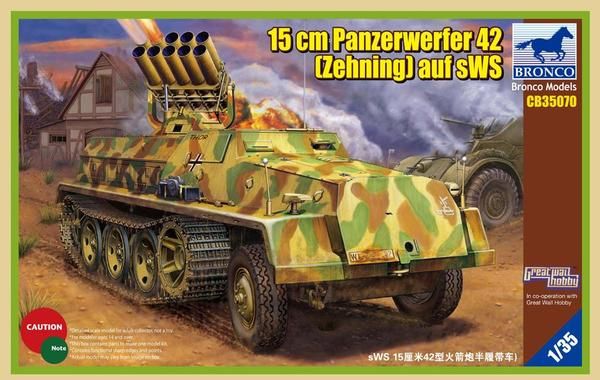 Сборная модель 1/35 немецкая самоходная полугусеничная машина Panzerwerfer 42 (Zehnling) auf sWS Bronc