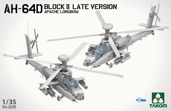 Збірна модель 1/35 вертоліт AH-64D Block II Остання версія включають 3D полімерні деталі та 2 фігурк