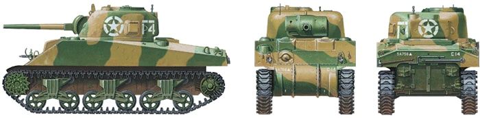 Assembled model 1/48 tank U.S. M4 Sherman Early Production Tamiya 32505
