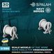 Scale model 1:350 Kriegsmarine wire rope reels for Bismarck, Scharnhorst, Gneisenau, Tirpirtz (15pcs.) SPALAH 00853